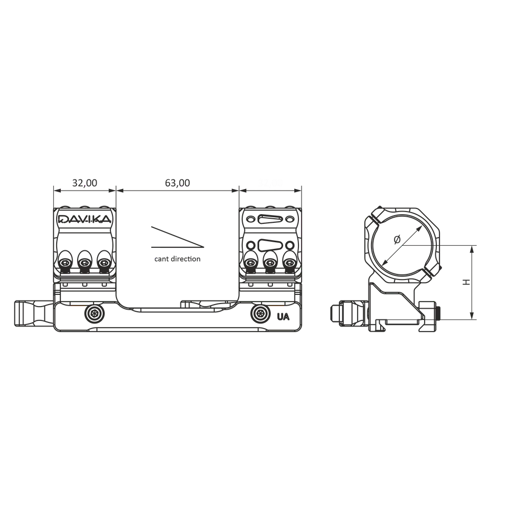 34-mm-Zielfernrohrhalterung | Picatinny QD Ergo-Basis