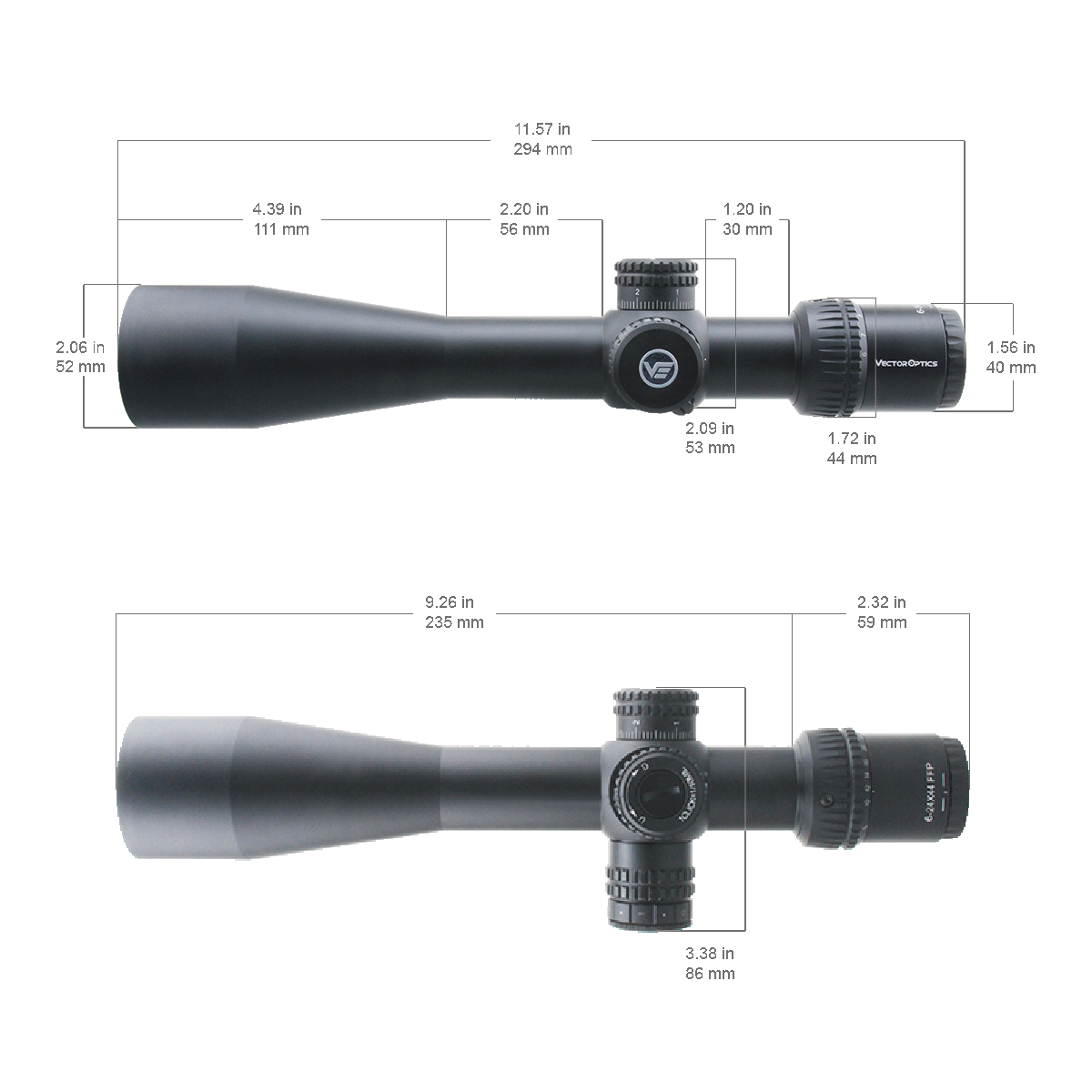 Vector Optics Veyron 6-24x44 IR First Focal Plane Illuminated lunette de visée pour carabine