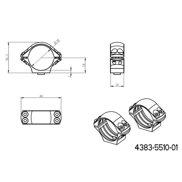 30mm Montageringe für Zielfernrohre | lange Picatinny QD Taktische Basis