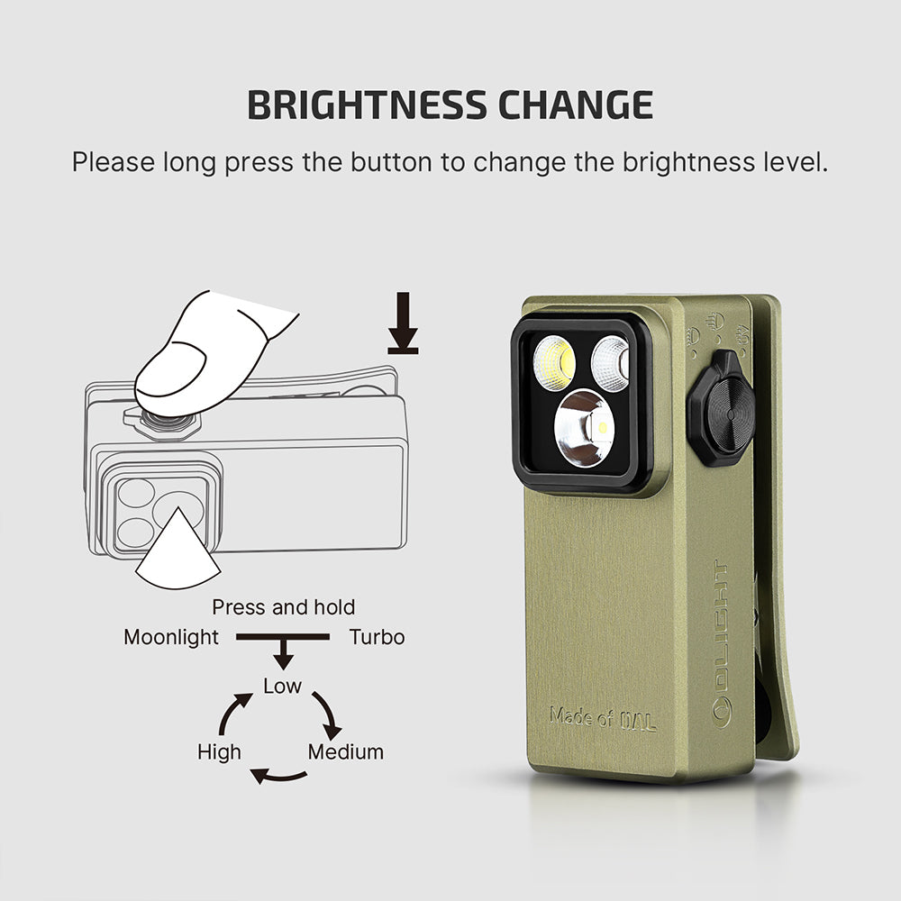 Olight Oclip Ultra | luce EDC 3-in-1 con clip | 530 lm - Olive Green