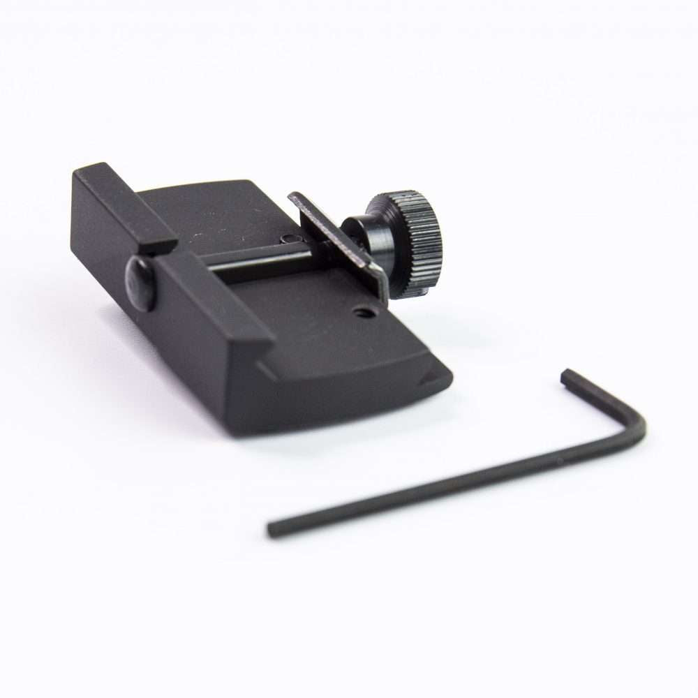 Picatinny attacco red dot con dado zigrinato | Shield RMSc impronta