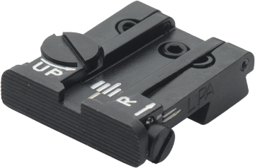 Tanfoglio Limited, EAA Witness, IWI Jericho, Springfield P9 voll einstellbares Visier hinten [alter Schwalbenschwanz 9,5 mm] | gerillt 