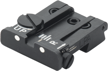 Tanfoglio Limited, EAA Witness, IWI Jericho, Springfield P9 mirino posteriore completamente regolabile [vecchia coda di rondine 9,5 mm] | con punti bianchi 