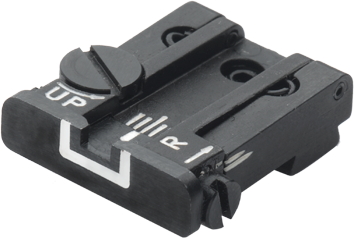 Tacca di mira regolabile per Glock [G17 G19 G26 & other] | linee bianche