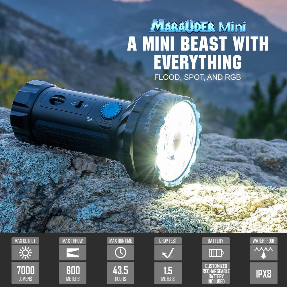 Olight Marauder Mini | lampe rechargeable multicolore | 7.000 lm