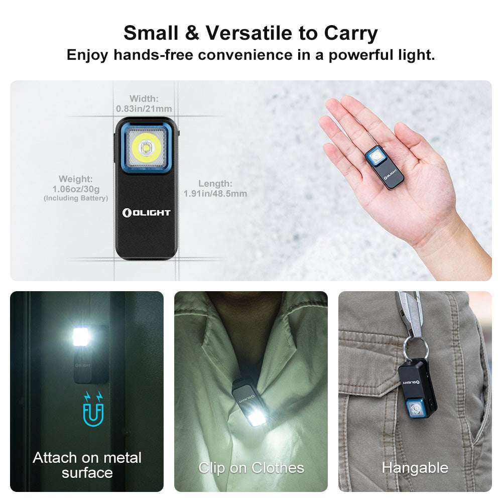 Olight Oclip | luce clip EDC ricaricabile | 300 lm - Nero