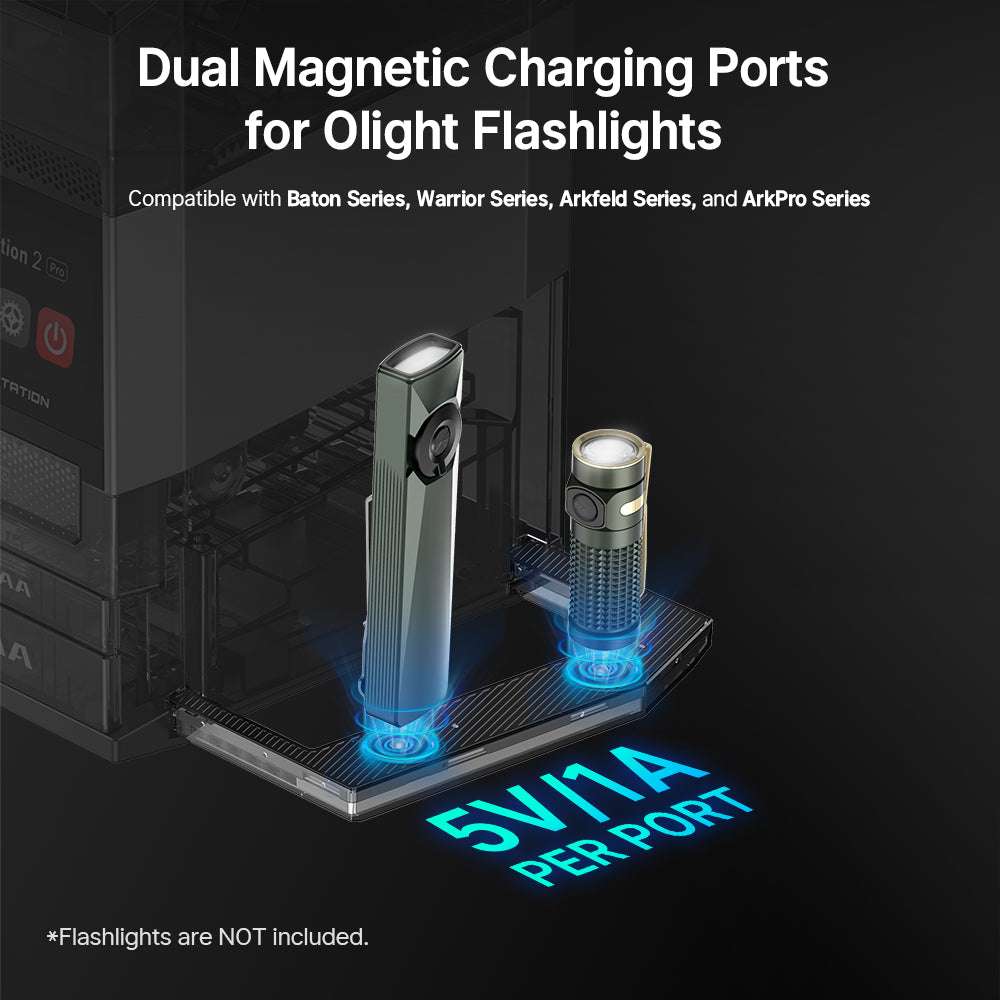 Olight Ostation 2 Pro | caricabatterie intelligente AA/AAA | 3-in-1