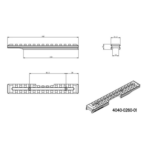 Brno ZKM 451 Picatinny-Schiene [steel] | 16 mm